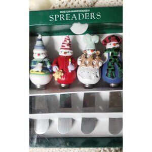 Boston Warehouse Snowman Spreader Set Of 4 Let it Snow‎